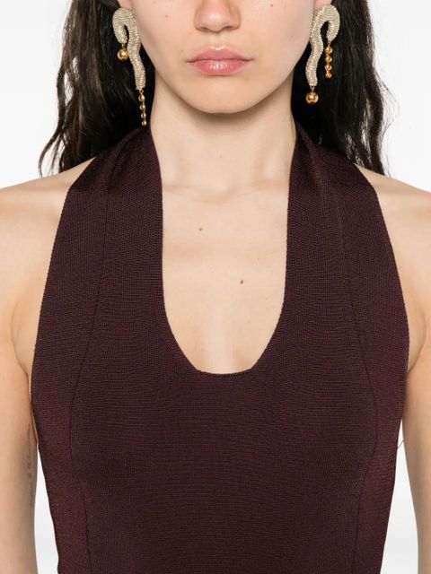 KHAITE halterneck bodysuit - Red