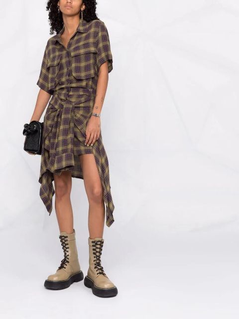 Diesel check-print dress - Green - zdjęcie produktu nr 2
