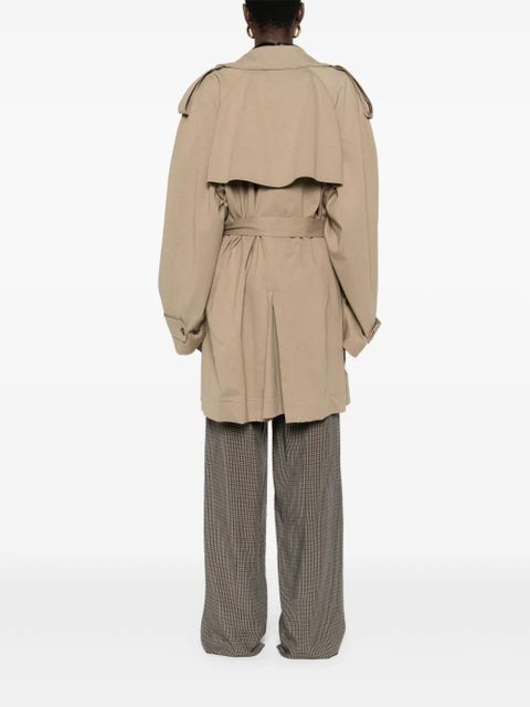 Balenciaga belted double-breasted trench coat - Neutrals
