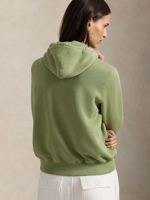 Polo Ralph Lauren bluza damska kolor zielony z kapturem gładka 211971699 - zdjęcie produktu nr 2