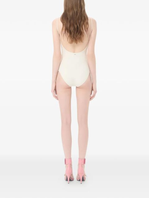 Valentino Garavani one-piece swimsuit with Chez Valentino 1960 print - Neutrals