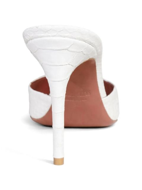 Paris Texas Vera crocodile-effect open-toe heeled sandals - White