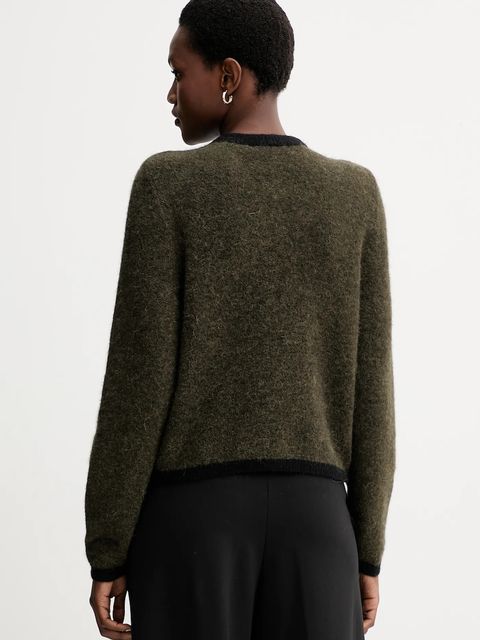 Gestuz kardigan wełniany damski kolor zielony lekki 10910459