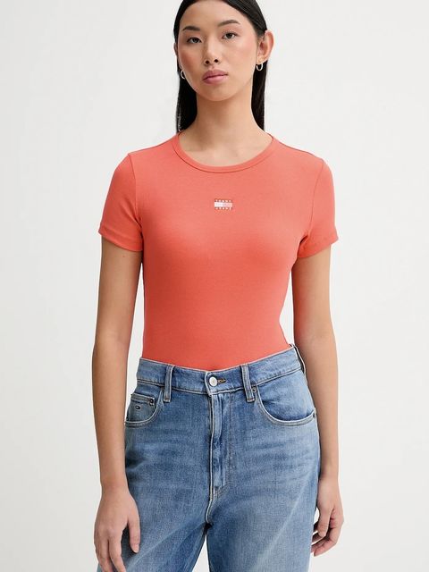 Tommy Jeans t-shirt damski kolor pomarańczowy DW0DW17881 - zdjęcie produktu nr 1