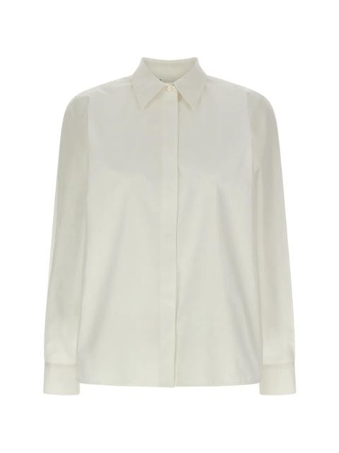 Max Mara long-sleeve logo-appliqué shirt - Neutrals - zdjęcie produktu nr 1