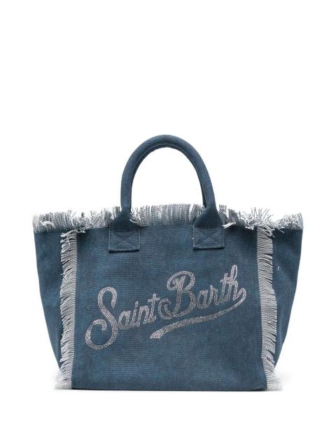 MC2 Saint Barth Vanity frayed-trim tote bag - Blue - zdjęcie produktu nr 1
