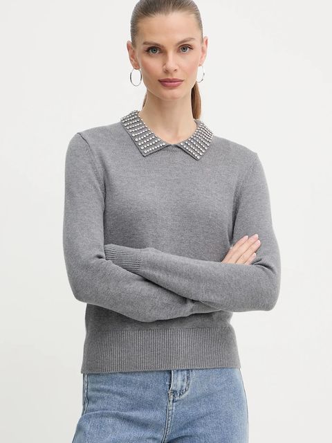 Pinko sweter z domieszką wełny damski kolor szary 105530 A2S4 - zdjęcie produktu nr 1
