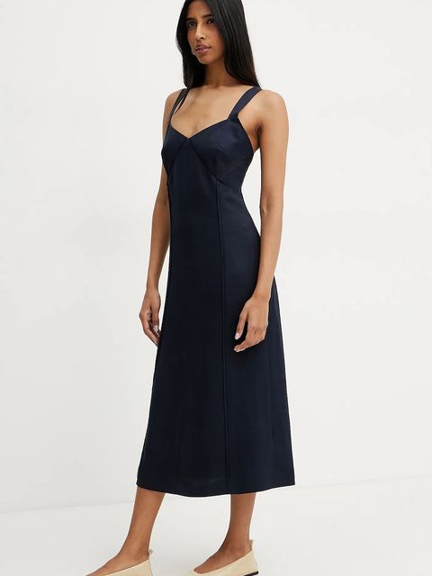 BOSS sukienka z domieszką lnu - zdjęcie produktu nr 1