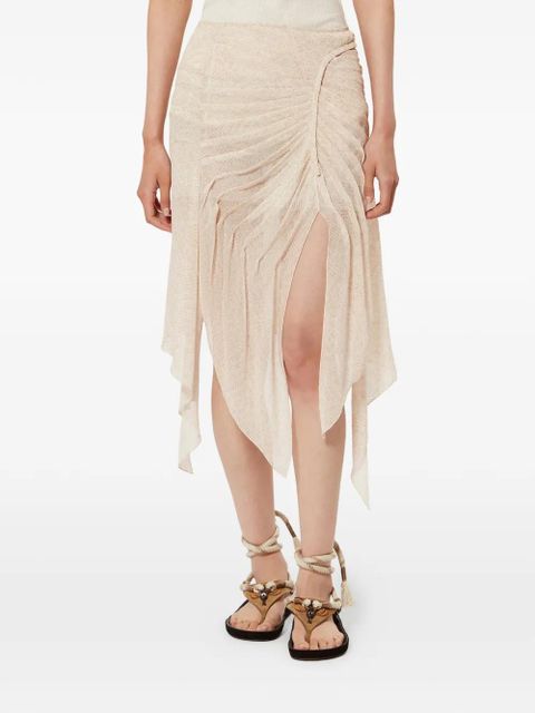 ISABEL MARANT Taylora ruffle asymmetric skirt - Neutrals