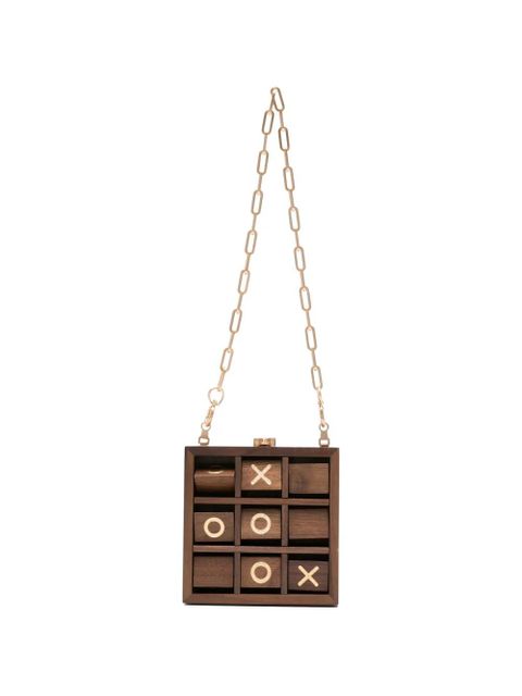 Cult Gaia Tic Tac Toe chain clutch - Brown - zdjęcie produktu nr 1