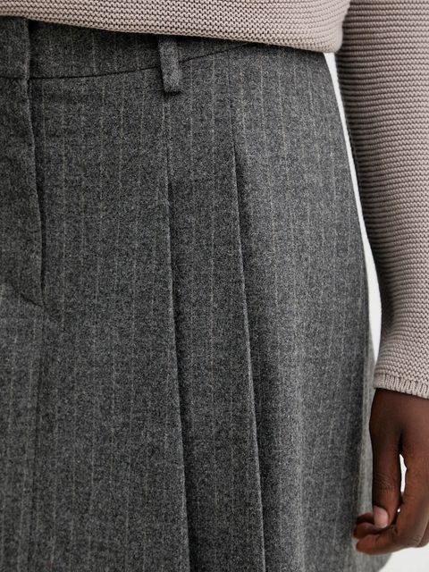 Marc O'Polo spódnica z dodatkiem wełny kolor szary mini rozkloszowana 510023720117