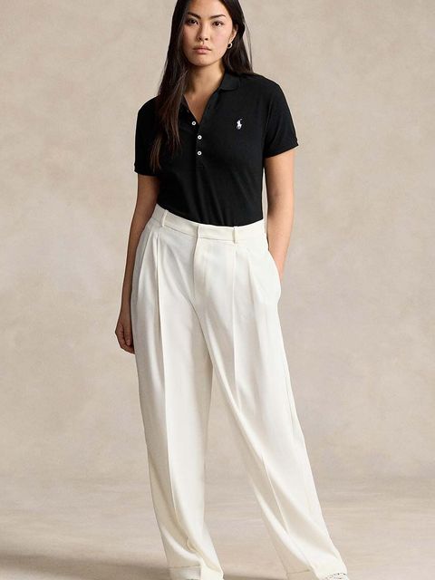 Polo Ralph Lauren polo damski kolor czarny z kołnierzykiem