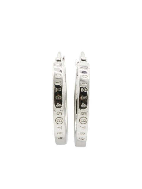 MM6 Maison Margiela Numeric-logo hoop earrings - Silver - zdjęcie produktu nr 1