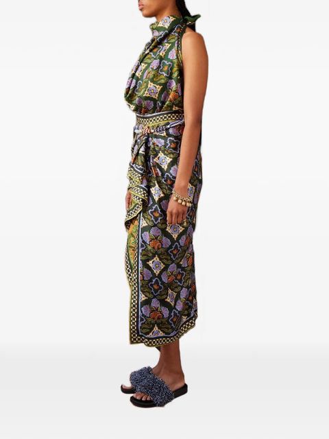 ALEMAIS Cece spliced silk skirt - Green