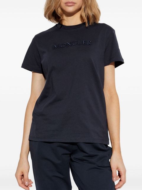 Moncler logo-embroidered T-shirt - Blue