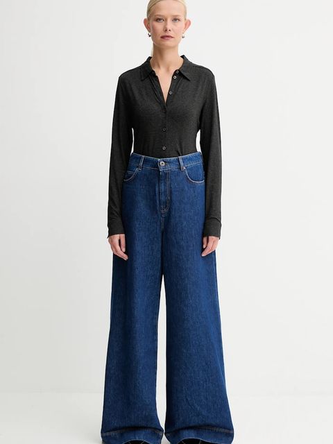 Marc O'Polo koszula damskie kolor szary regular z kołnierzykiem klasycznym 509205252505 - zdjęcie produktu nr 2