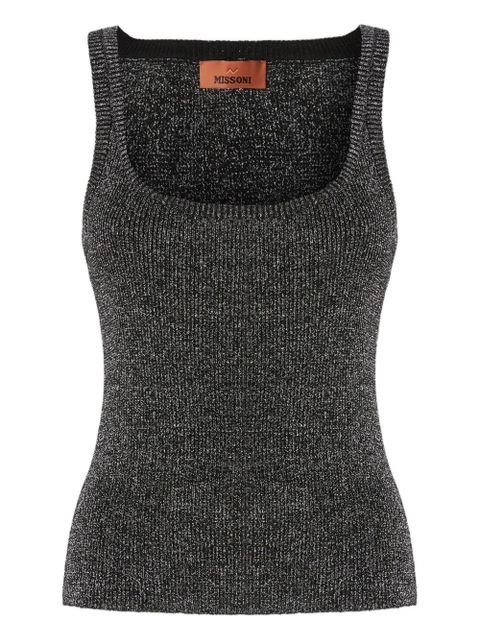 Missoni scoop-neck metallic-effect tank top - Silver - zdjęcie produktu nr 1