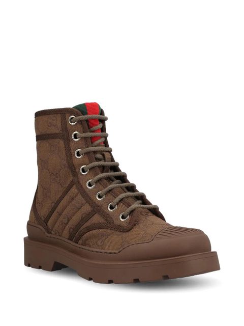 Gucci GG-pattern boots - Brown