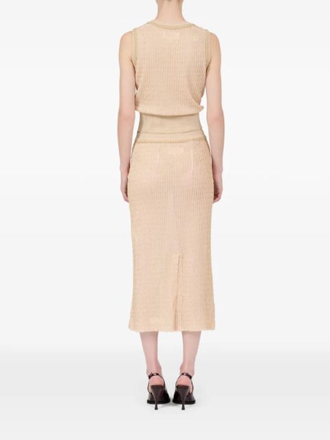 Maison Margiela ribbed-knit midi skirt - Neutrals