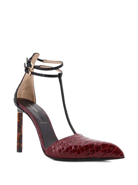 TOM FORD 90mm python-effect pumps - Red