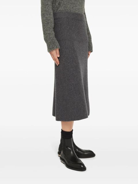 Jil Sander wool A-line midi skirt - Grey