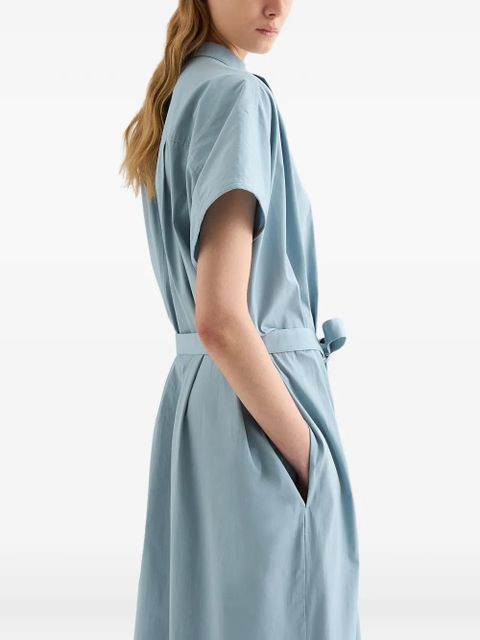 Jil Sander Poplin belted cotton dress - Blue