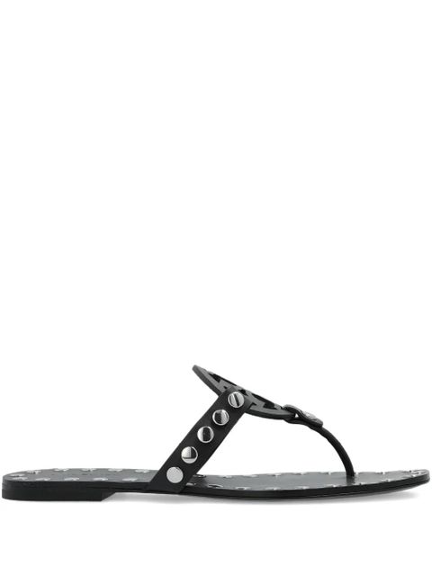 Tory Burch leather studded flat sandals - Black - zdjęcie produktu nr 1