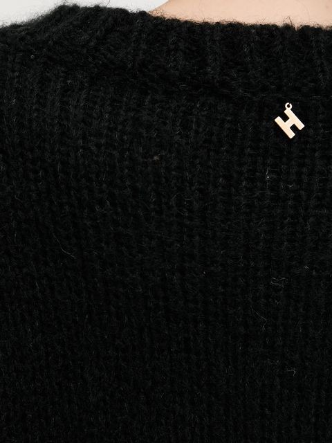 Silvian Heach kardigan z domieszką wełny LETSOSA damski kolor czarny lekki GPA25267CD