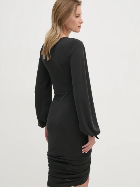 Answear.LAB sukienka kolor czarny midi dopasowana