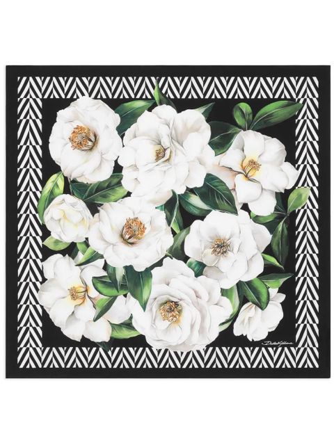 Dolce & Gabbana floral-print scarf - White - zdjęcie produktu nr 1