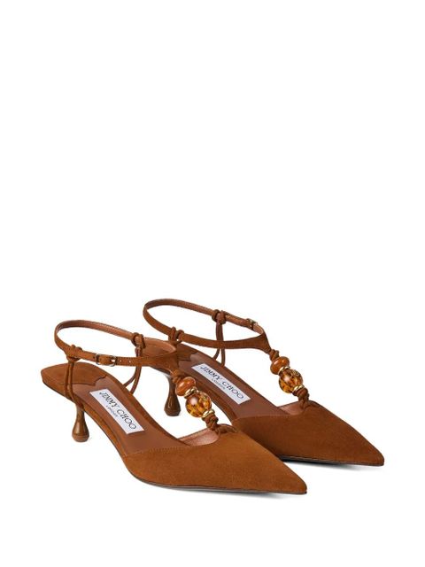 Jimmy Choo Lauri bead-embellished pumps - Brown - zdjęcie produktu nr 2