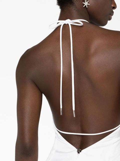 The Attico Saskia halterneck maxi dress - White