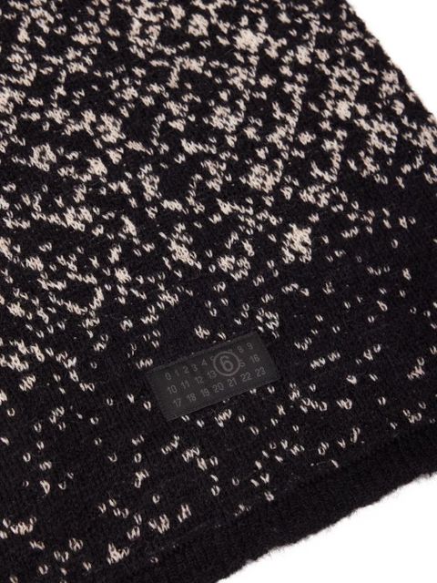 MM6 Maison Margiela patterned knit scarf - Black - zdjęcie produktu nr 2