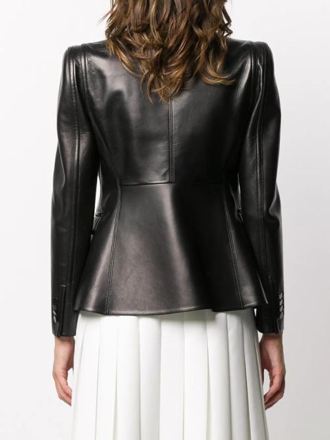 Valentino Garavani single-breasted leather blazer - Black