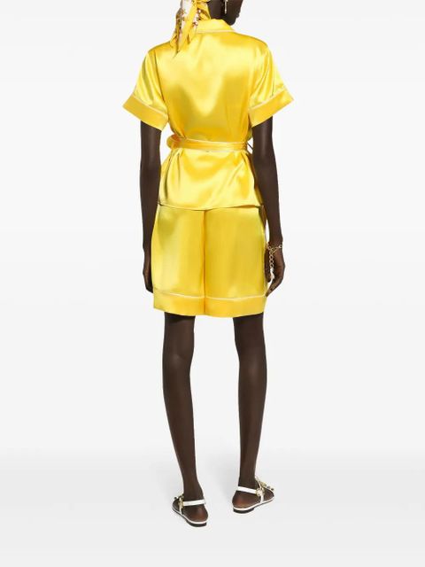 Dolce & Gabbana belted silk shirt - Yellow