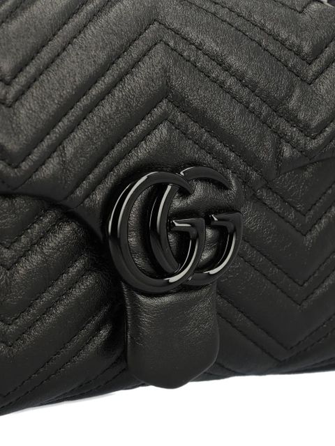 Gucci GG Marmont chevron shoulder bag - Black