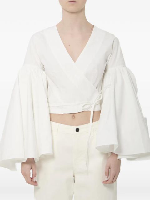 Jacquemus Paysan ruffled wrap top - White - zdjęcie produktu nr 1