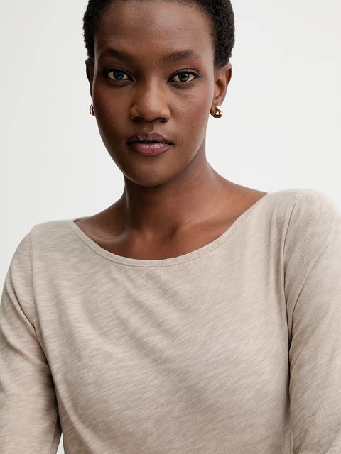 Marc O'Polo longsleeve bawełniany kolor beżowy 510226152199