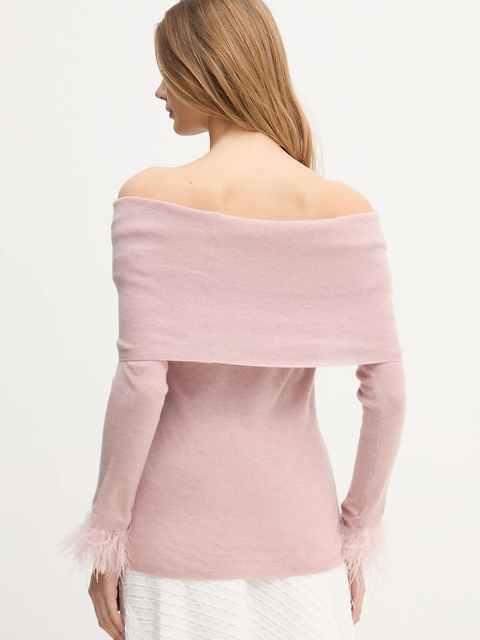 Pedro del Hierro sweter z domieszką wełny damski kolor różowy lekki 3512923