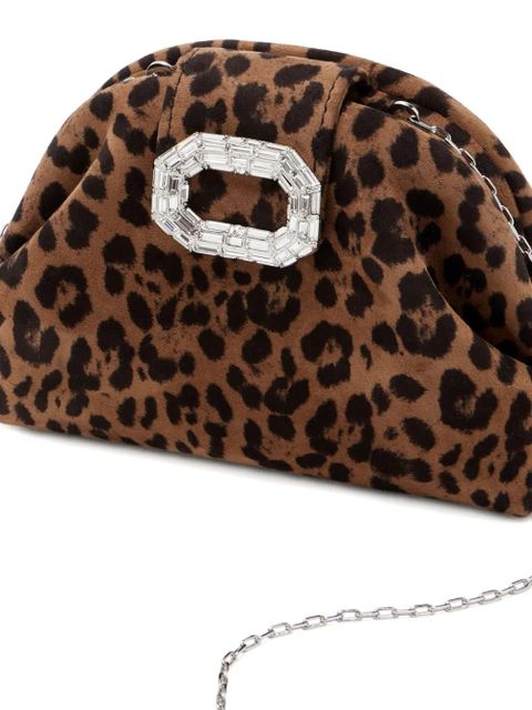 Amina Muaddi Camelia leopard-print mini bag - Brown