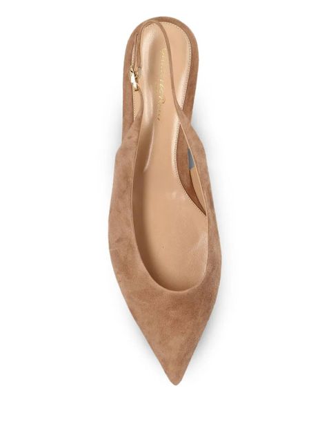 Gianvito Rossi pointed sling-back flat pumps - Brown
