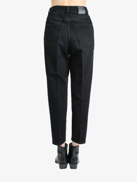 TOTEME logo-patch cropped jeans - Black