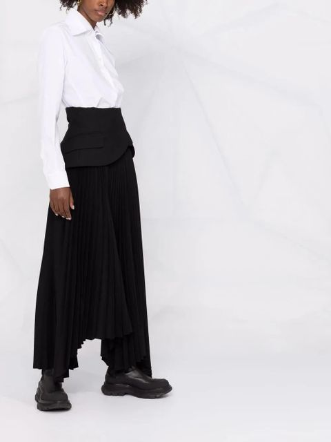 Valentino Garavani oversized pointed-collar button-front shirt - White