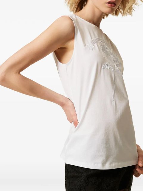 TWINSET x Myfo floral-embroidered tank top - White