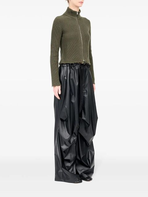 MM6 Maison Margiela wide-leg crinkled trousers - Black - zdjęcie produktu nr 2