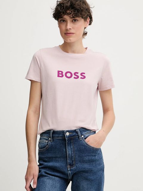 BOSS Orange t-shirt bawełniany BOSS ORANGE damski kolor różowy 50501139 - zdjęcie produktu nr 1