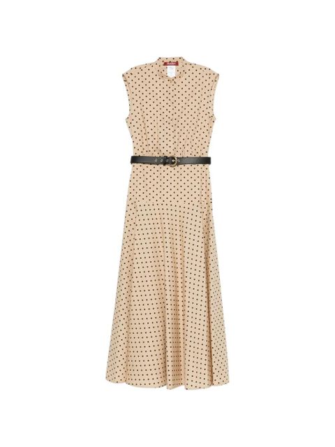 Max Mara polka-dot belted midi dress - Neutrals - zdjęcie produktu nr 1