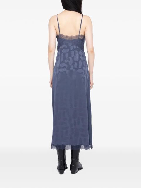Zadig&Voltaire Ridar paisley-pattern lace-trim dress - Blue