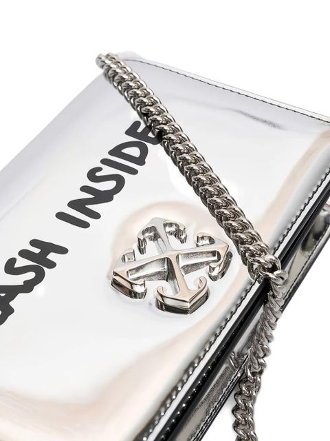 Off-White chain-strap clutch bag - Silver