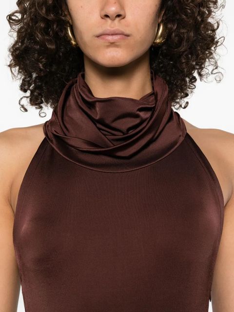 Victoria Beckham high-neck dress - Brown